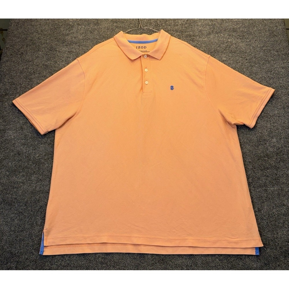 IZOD Men's Orange 2XL Advantage Performance Stretch Polo Shirt Short Sleeve